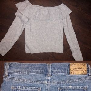 XS Abercrombie skirt and H&M top